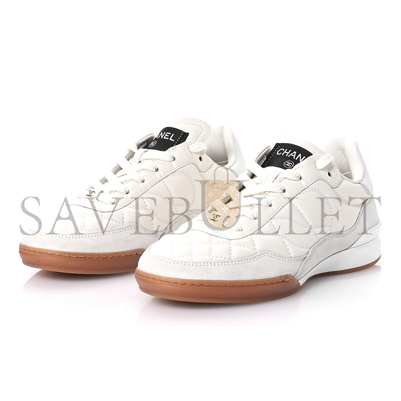 Ch*el suede calfskin quilted sneakers 36 g45336